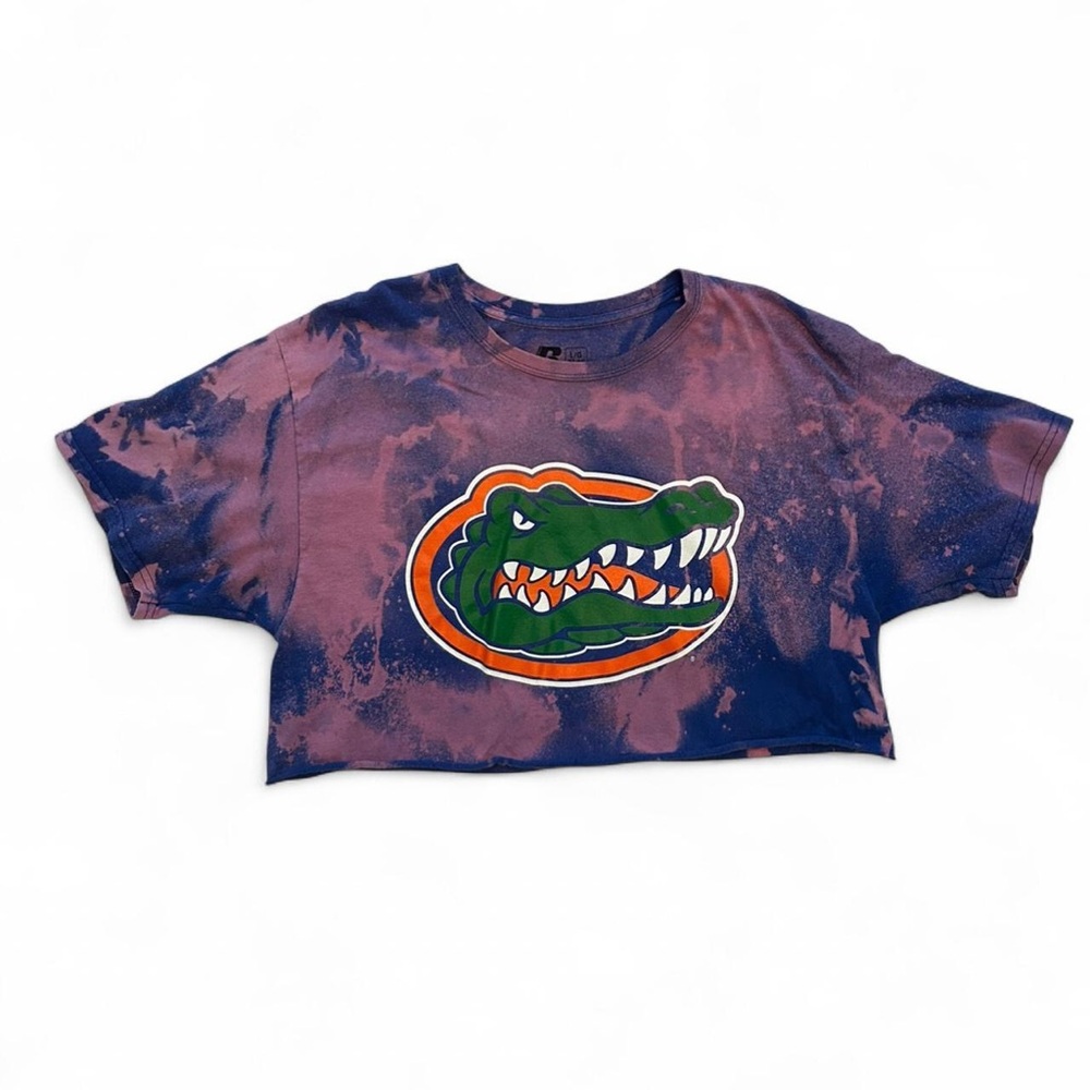 Women’s Tie-Dye University of Florida Gators UF gator logo Crop Top – Size Large